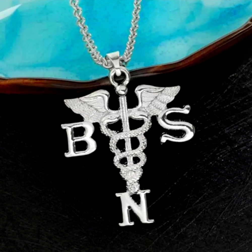 Nurse BSN Nursing Necklace Large Pendant Bachelor of Science
